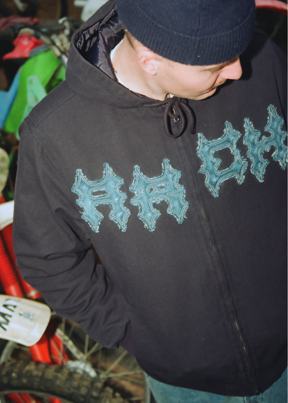 Appliqué Canvas Bomber Navy