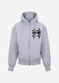 Applique Zip-Hoodie Heather Grey